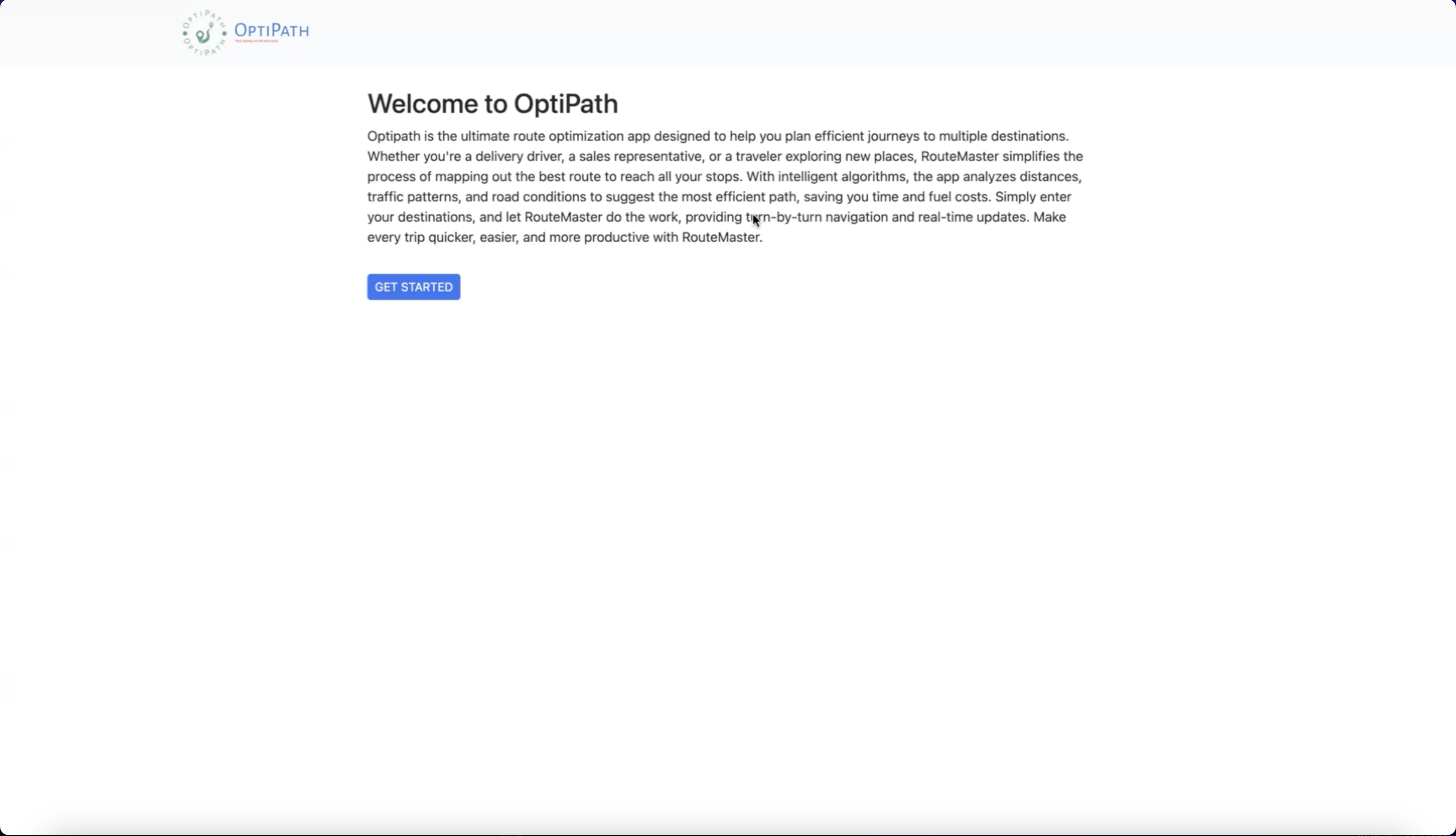 Earlier OptiPath interface concept