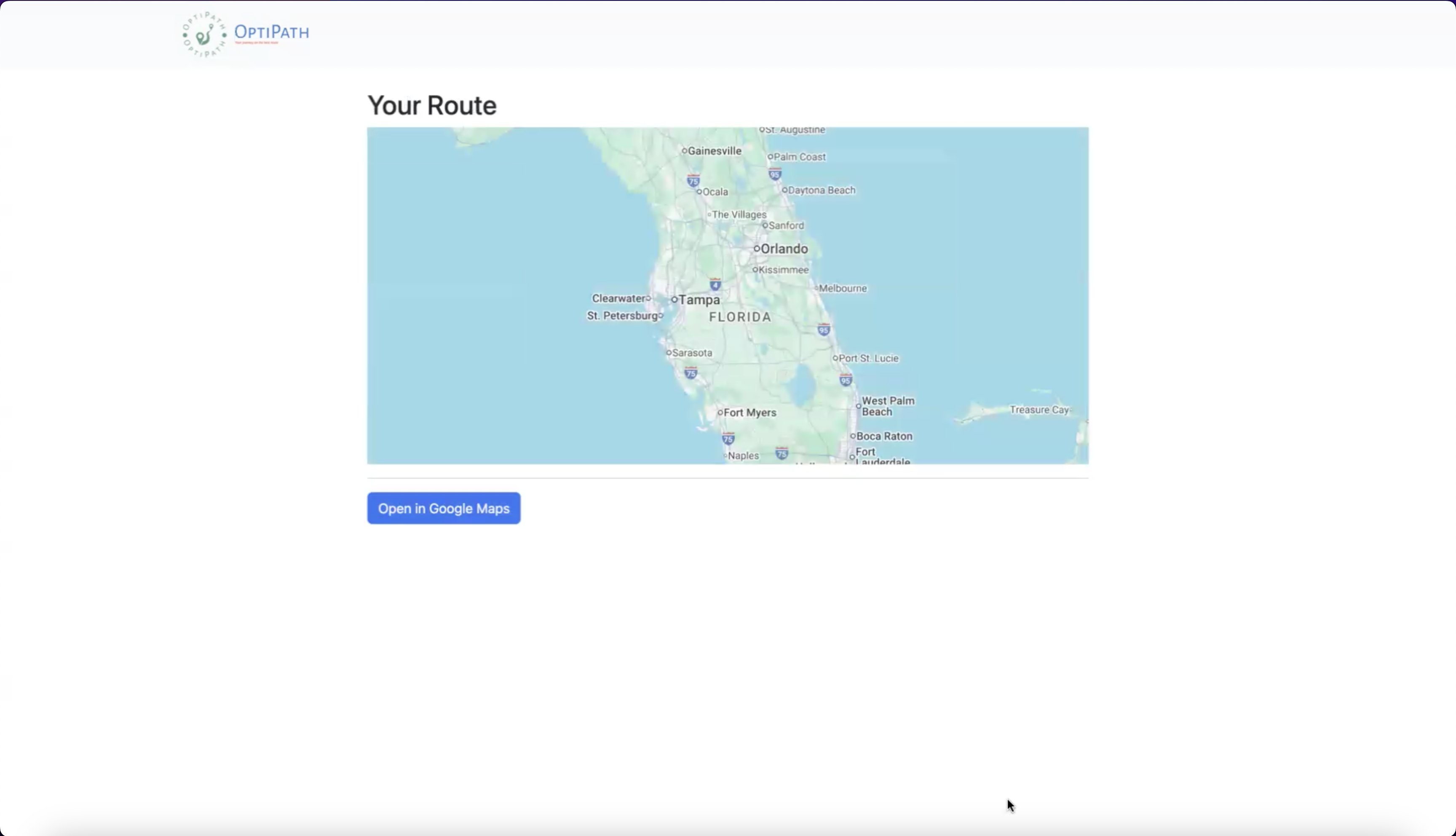 Earlier OptiPath interface concept